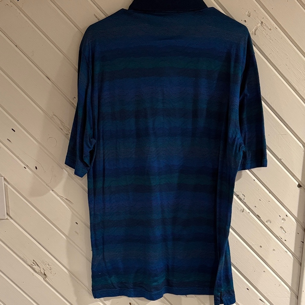 Bugatchi Navy and Teal Polo Shirt - Picture 3 of 4